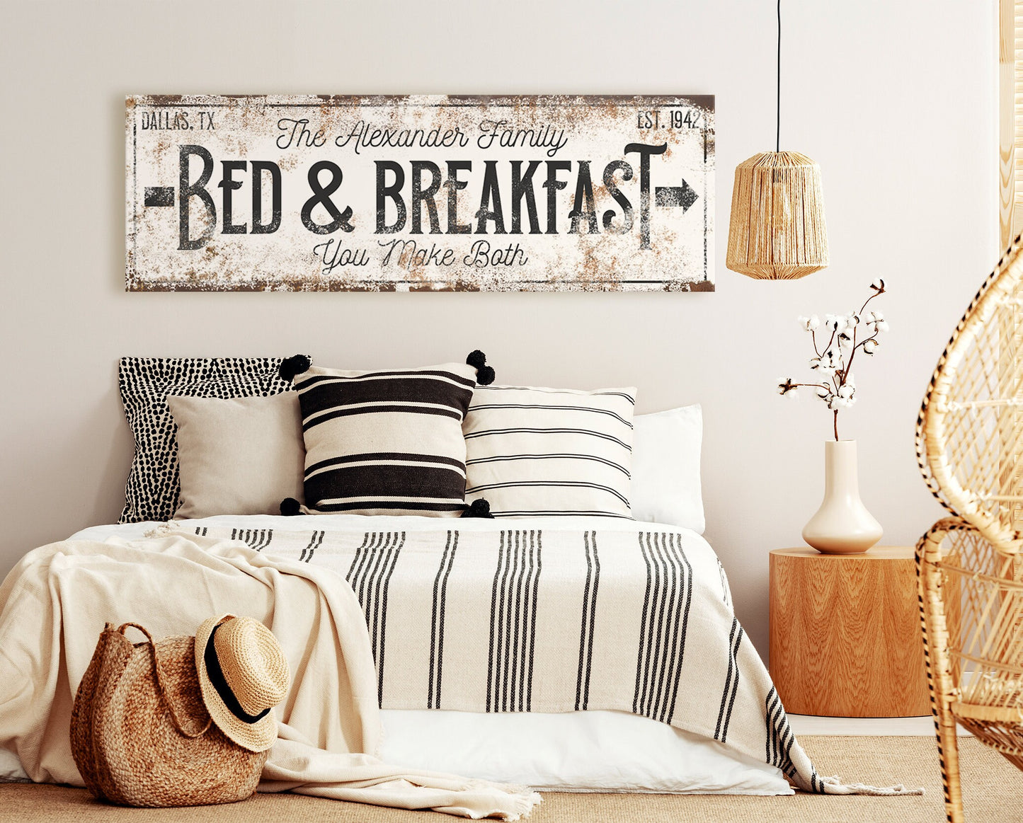 CUSTOM BED AND BREAKFAST SIGN
