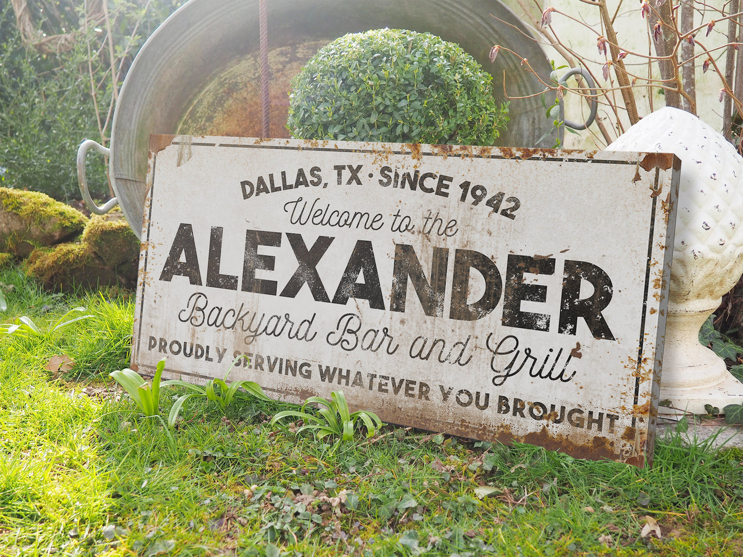 CUSTOM BACKYARD BAR AND GRILL SIGN