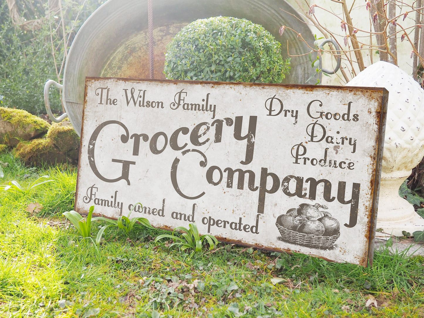 CUSTOM GROCERY COMPANY SIGN