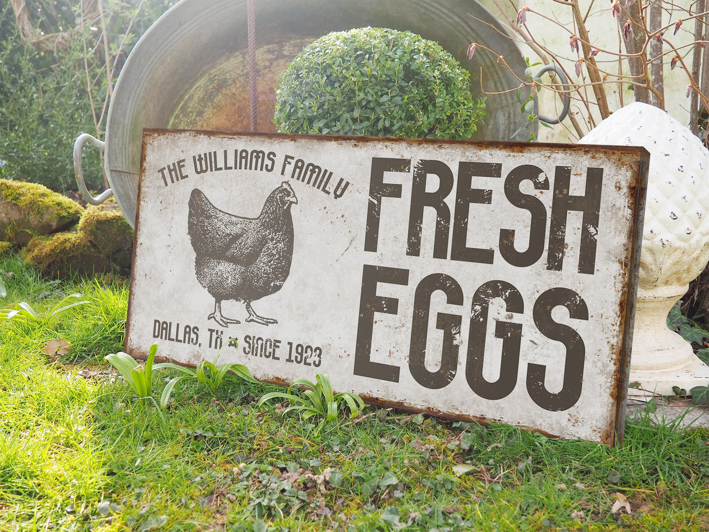CUSTOM FRESH EGGS SIGN