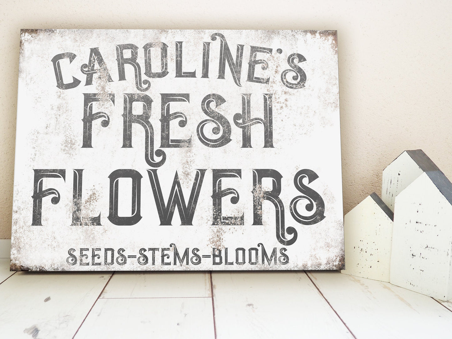 CUSTOM FRESH FLOWERS SIGN