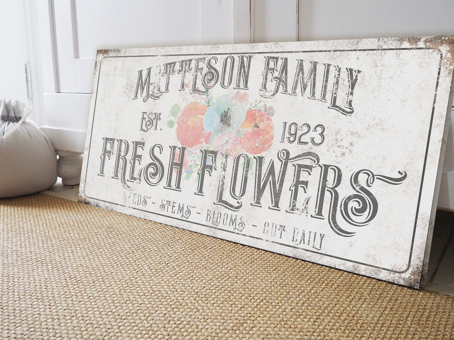 CUSTOM FLOWERS SIGN