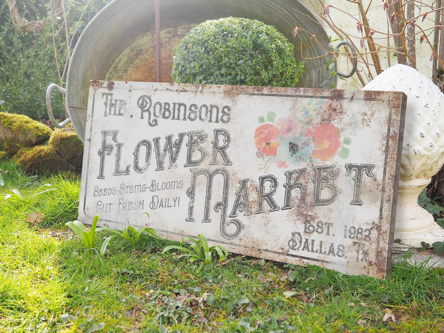 CUSTOM FLOWER MARKET SIGN
