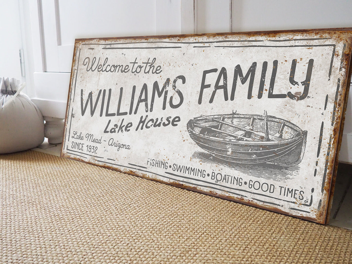 CUSTOM FAMILY LAKE HOUSE SIGN