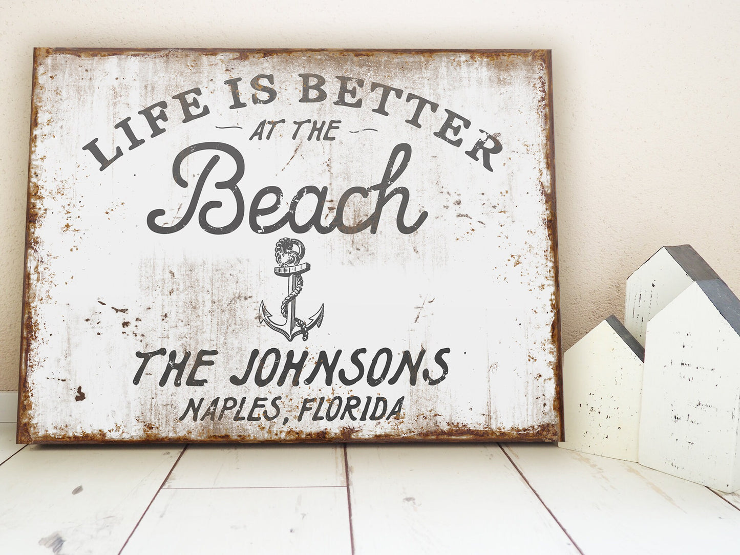 CUSTOM LIFE IS BETTER AT THE BEACH SIGN