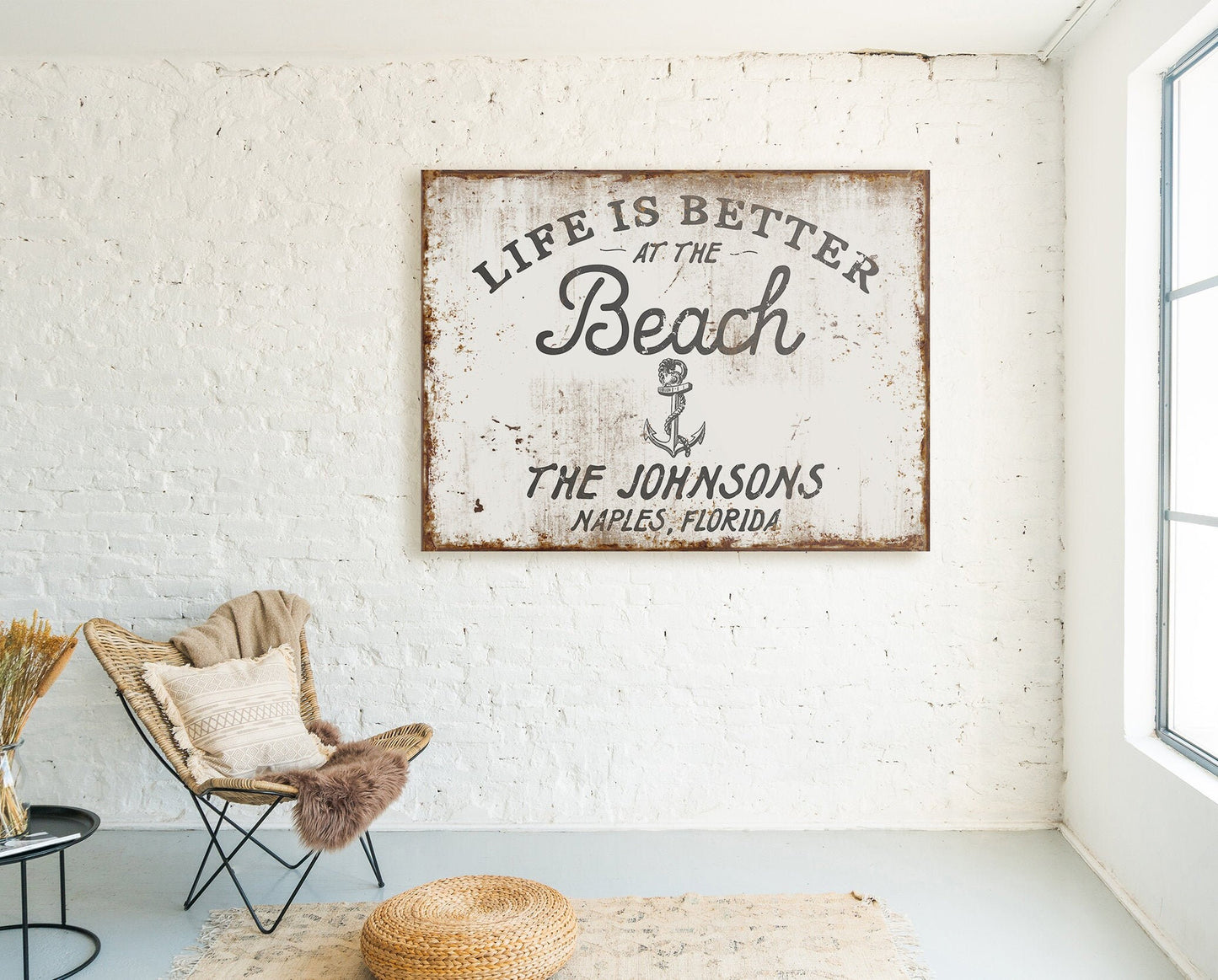 CUSTOM LIFE IS BETTER AT THE BEACH SIGN