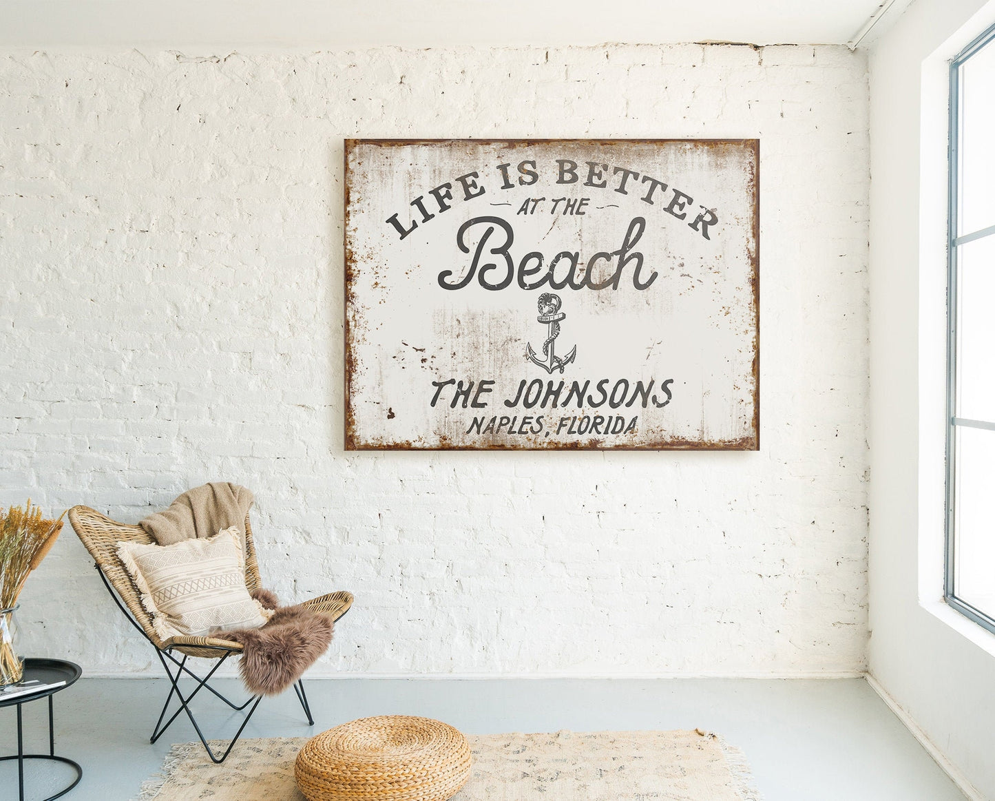 CUSTOM LIFE IS BETTER AT THE BEACH SIGN