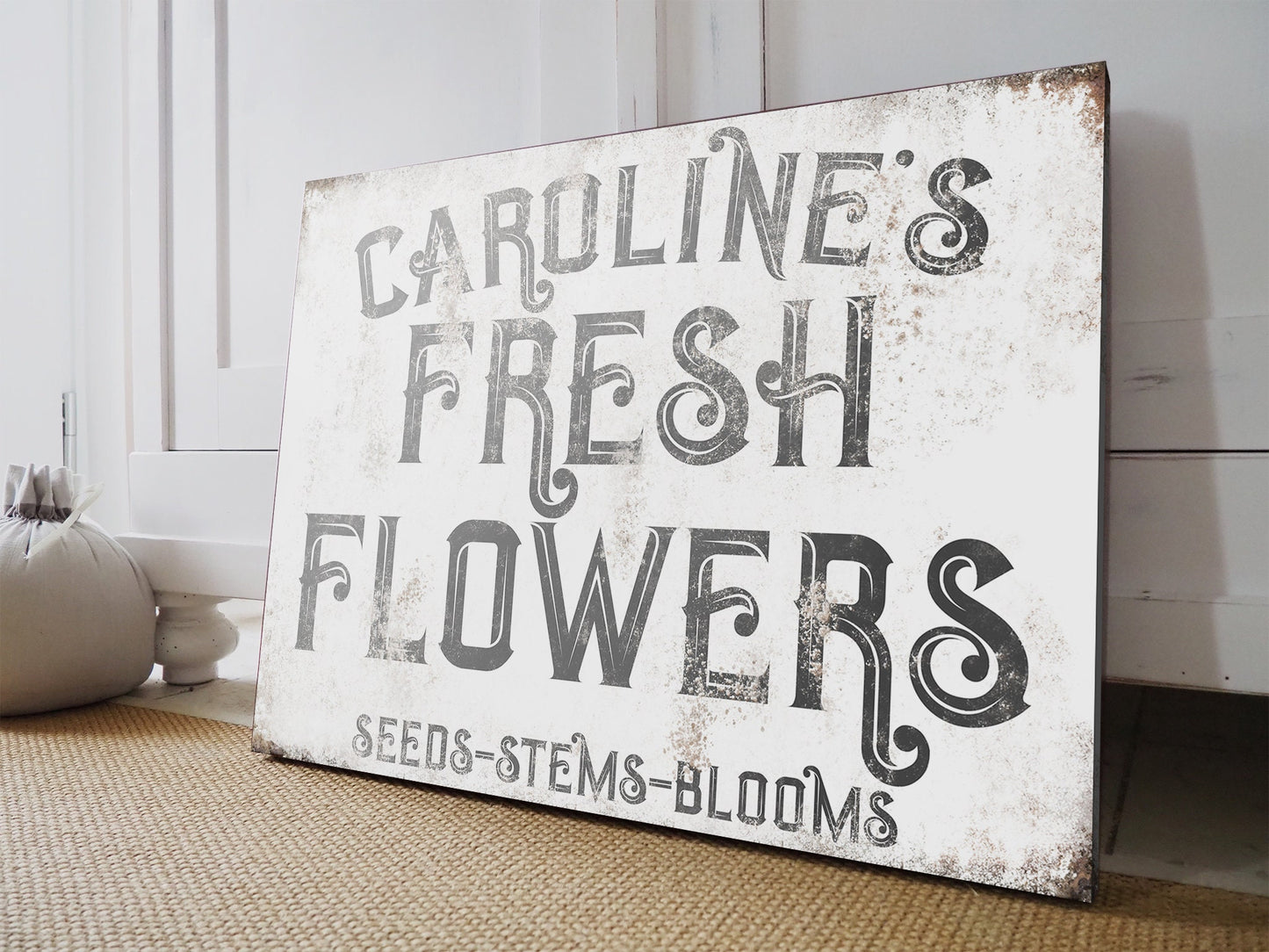 CUSTOM FRESH FLOWERS SIGN