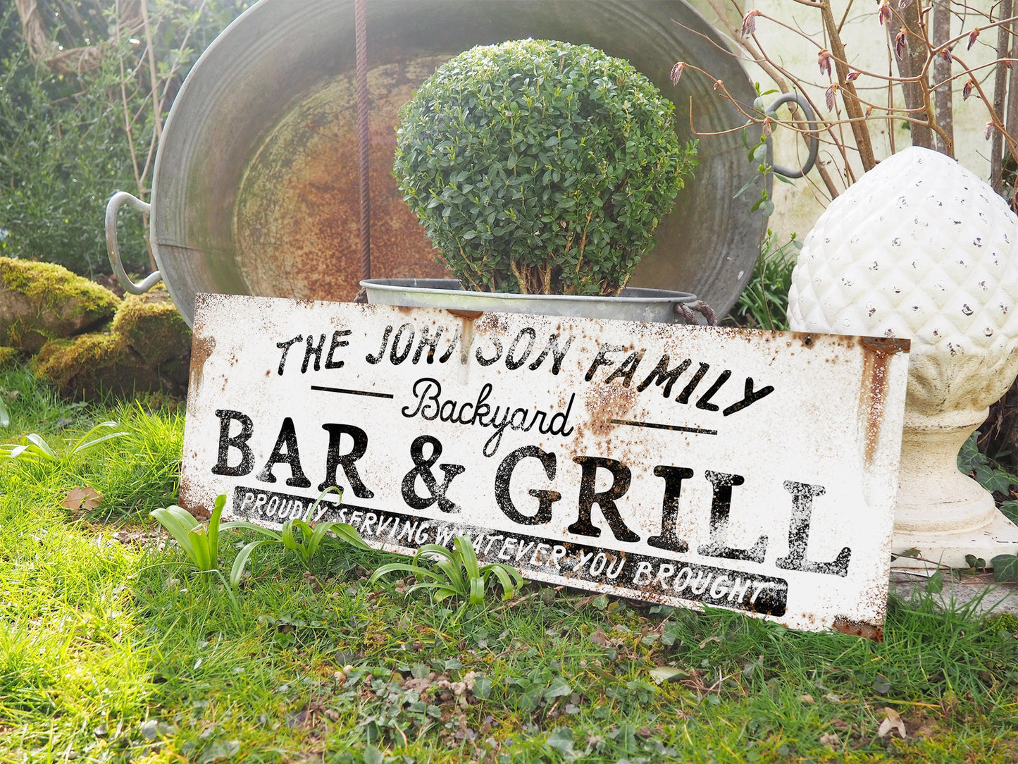 CUSTOM BACKYARD BAR AND GRILL SIGN