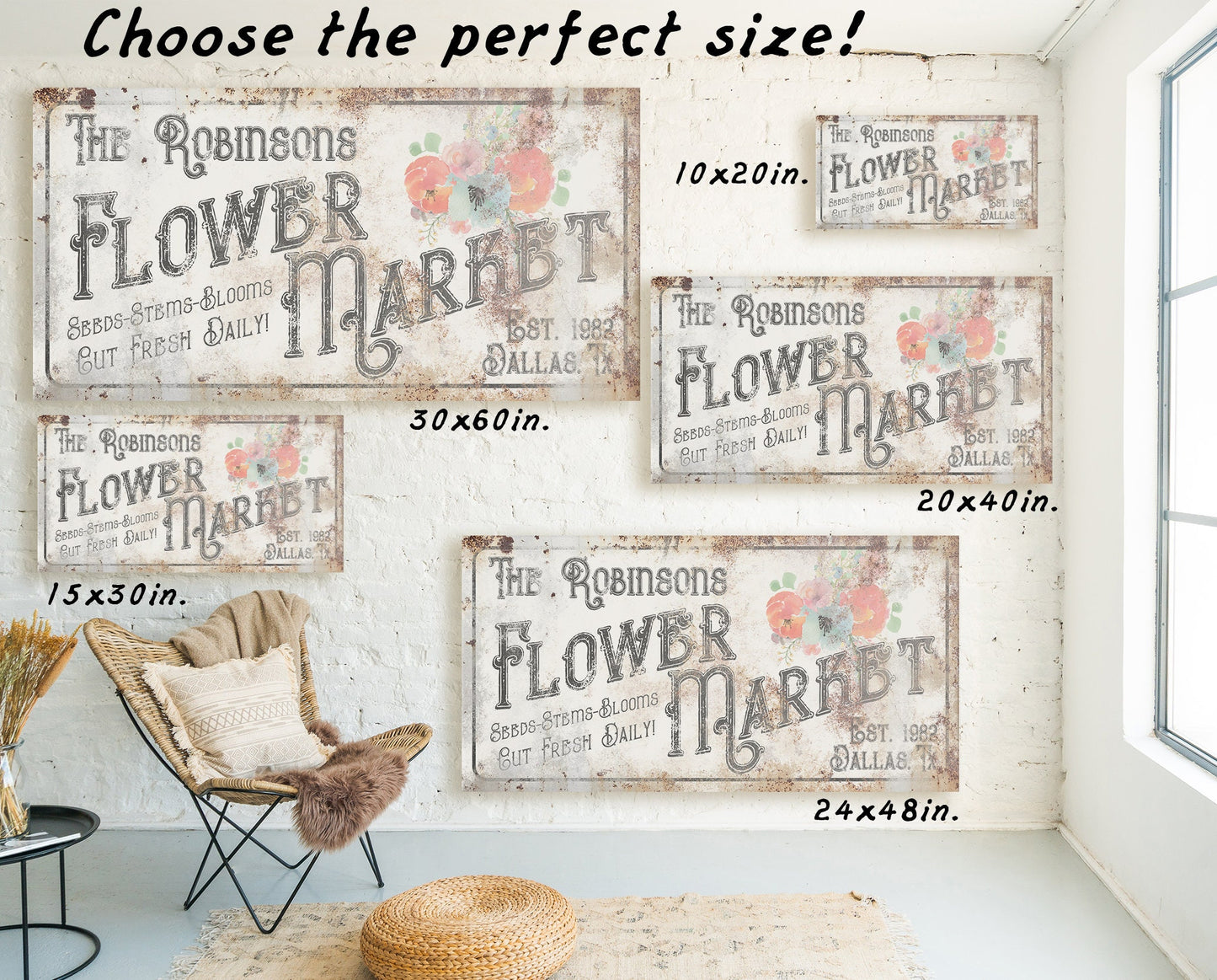 CUSTOM FLOWER MARKET SIGN