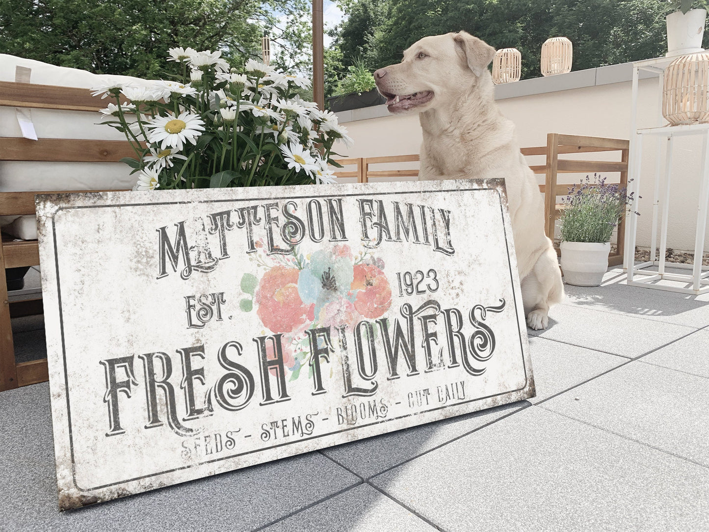 CUSTOM FLOWERS SIGN
