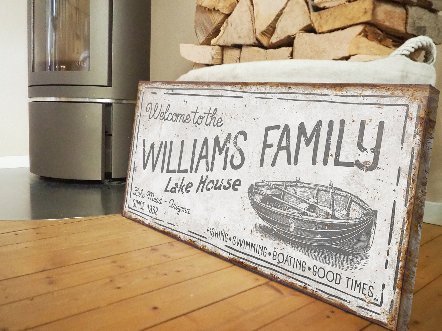 CUSTOM FAMILY LAKE HOUSE SIGN