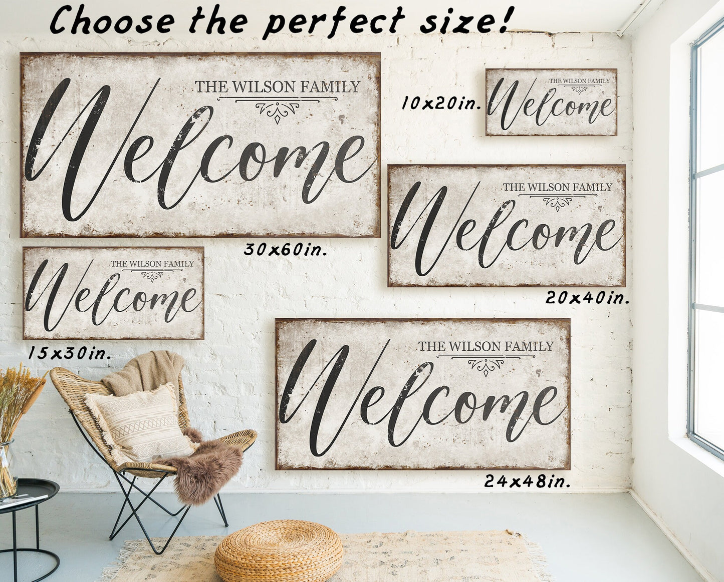 CUSTOM FAMILY NAME WELCOME SIGN