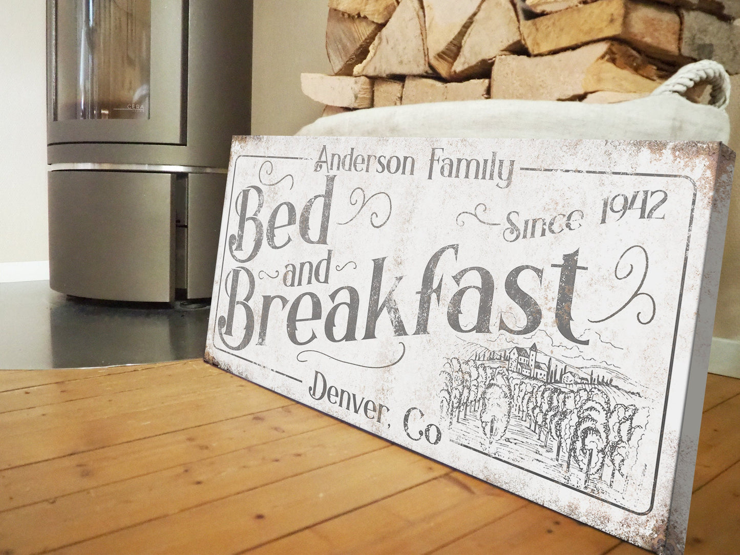CUSTOM BED AND BREAKFAST SIGN