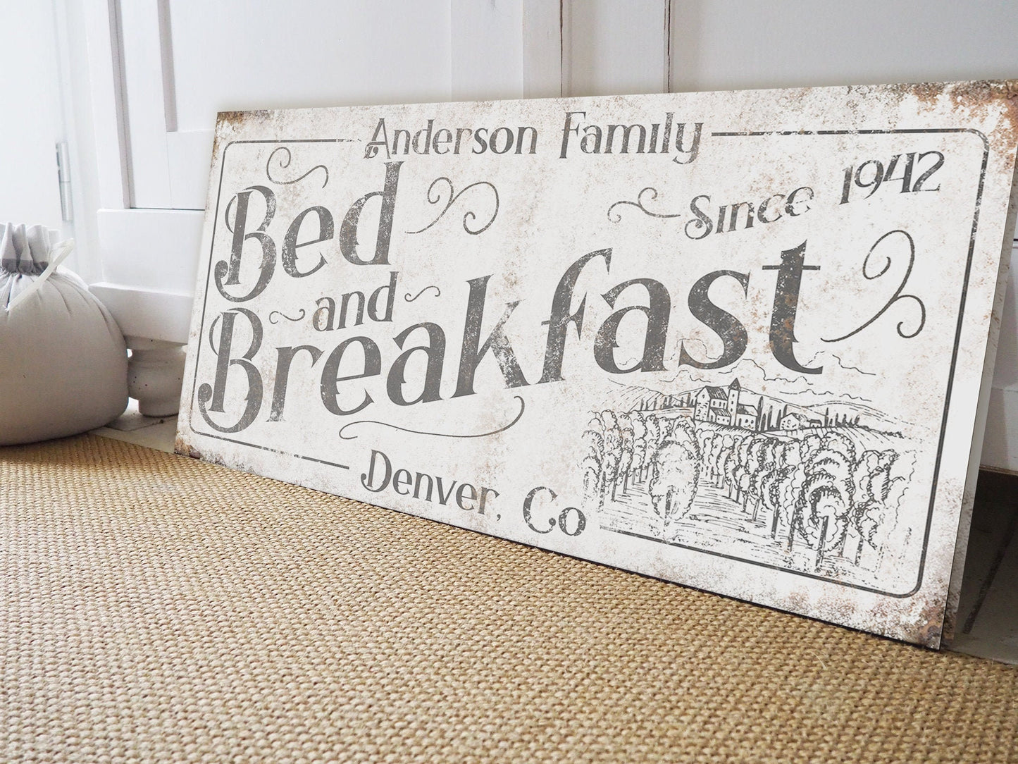 CUSTOM BED AND BREAKFAST SIGN