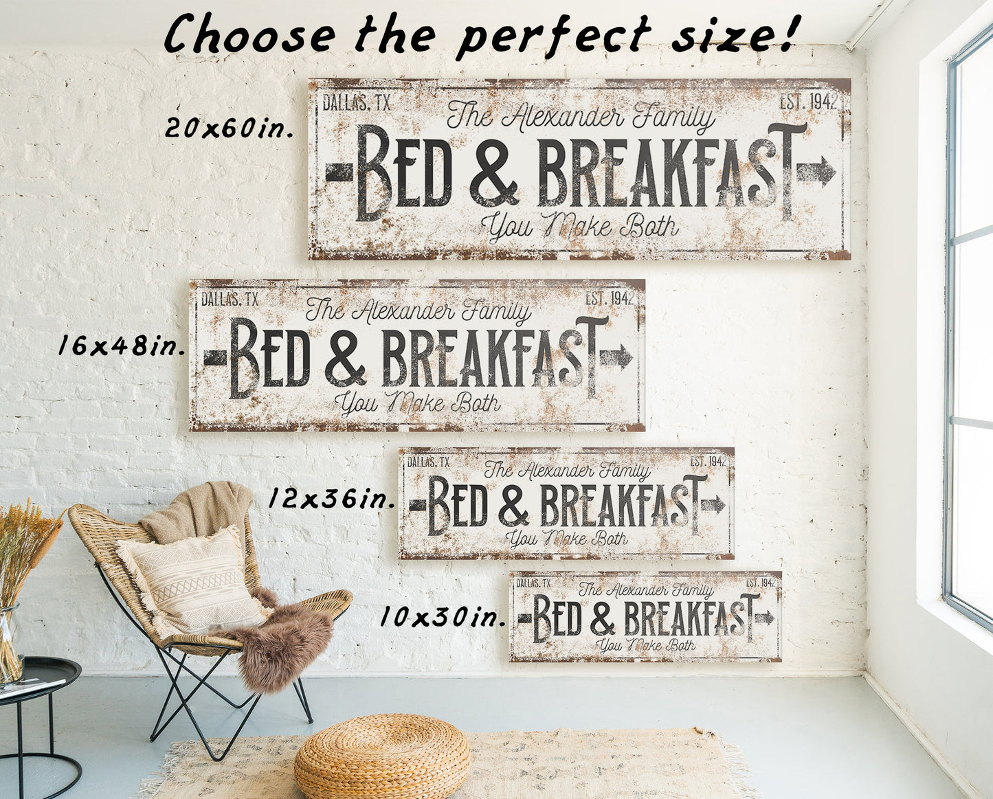 CUSTOM BED AND BREAKFAST SIGN