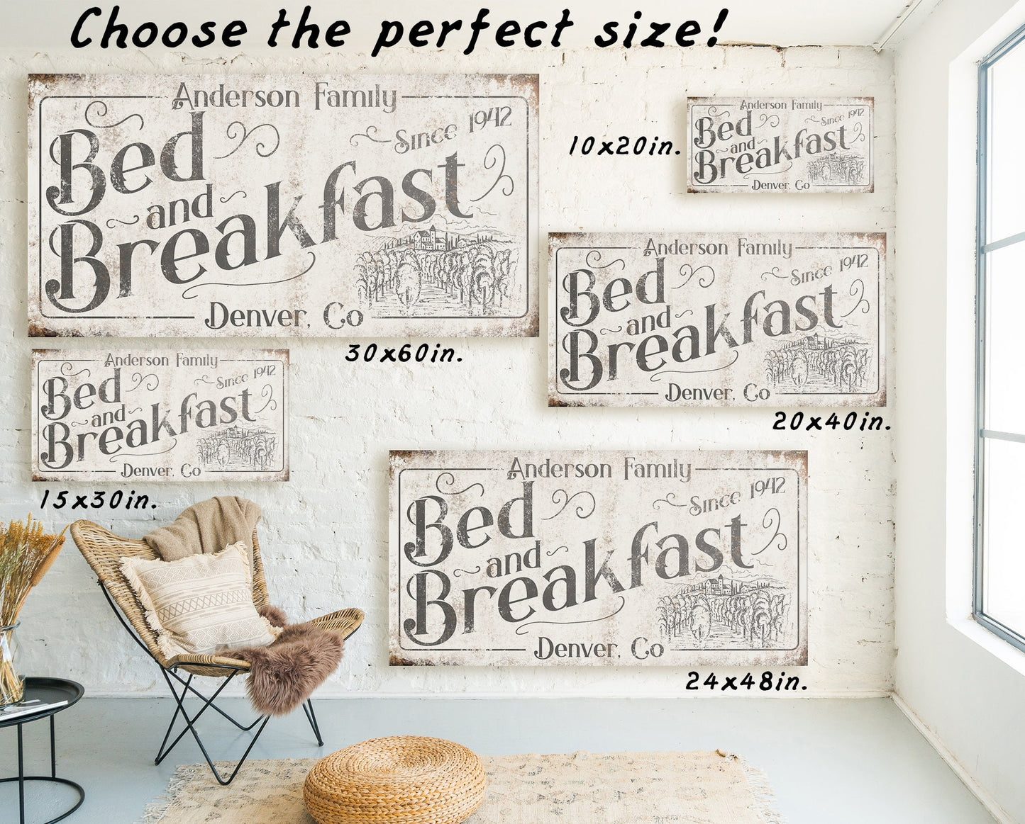 CUSTOM BED AND BREAKFAST SIGN