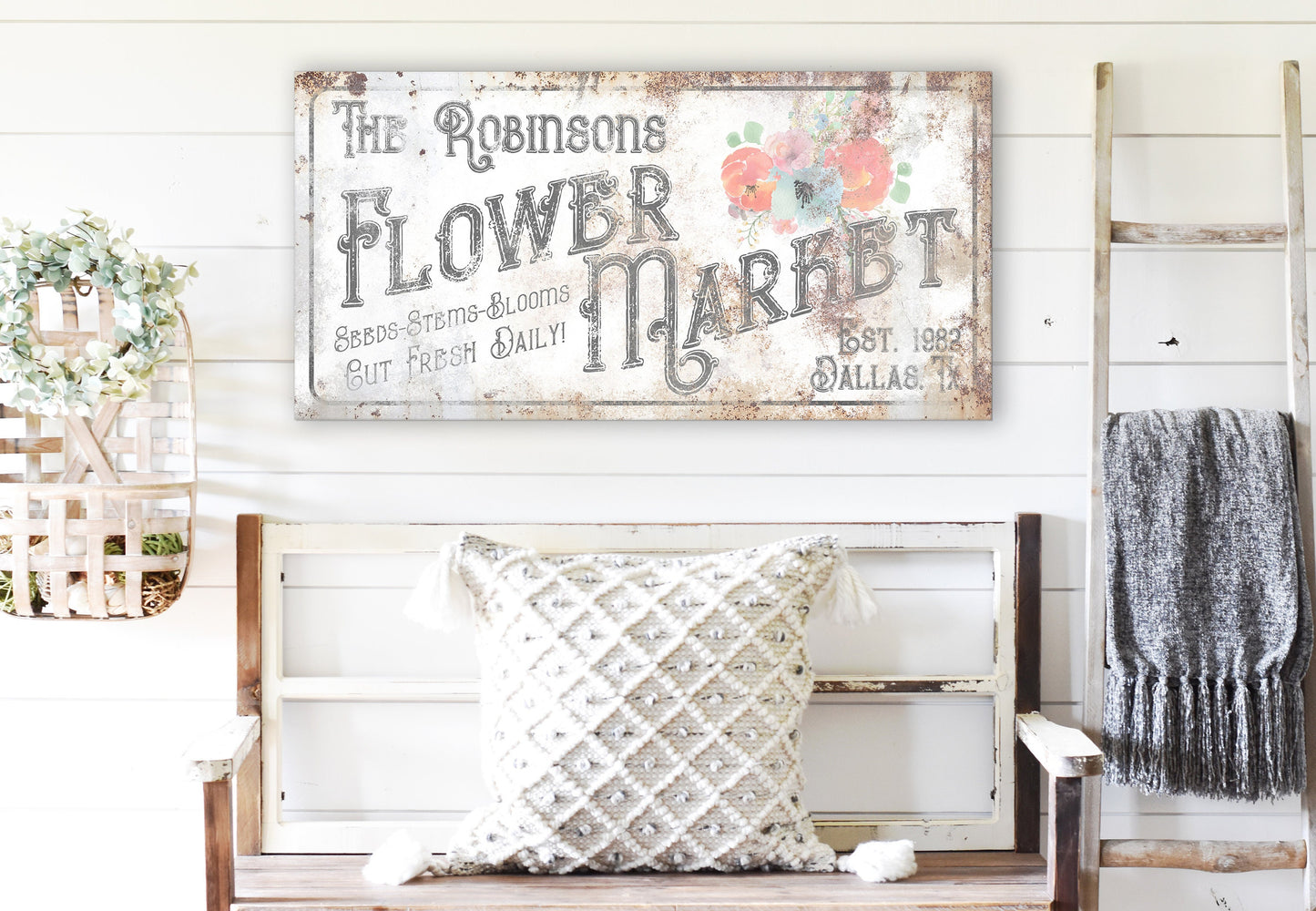 CUSTOM FLOWER MARKET SIGN