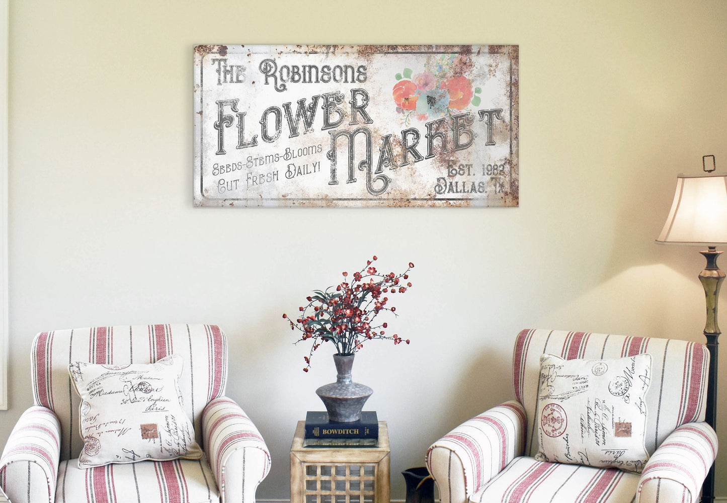 CUSTOM FLOWER MARKET SIGN