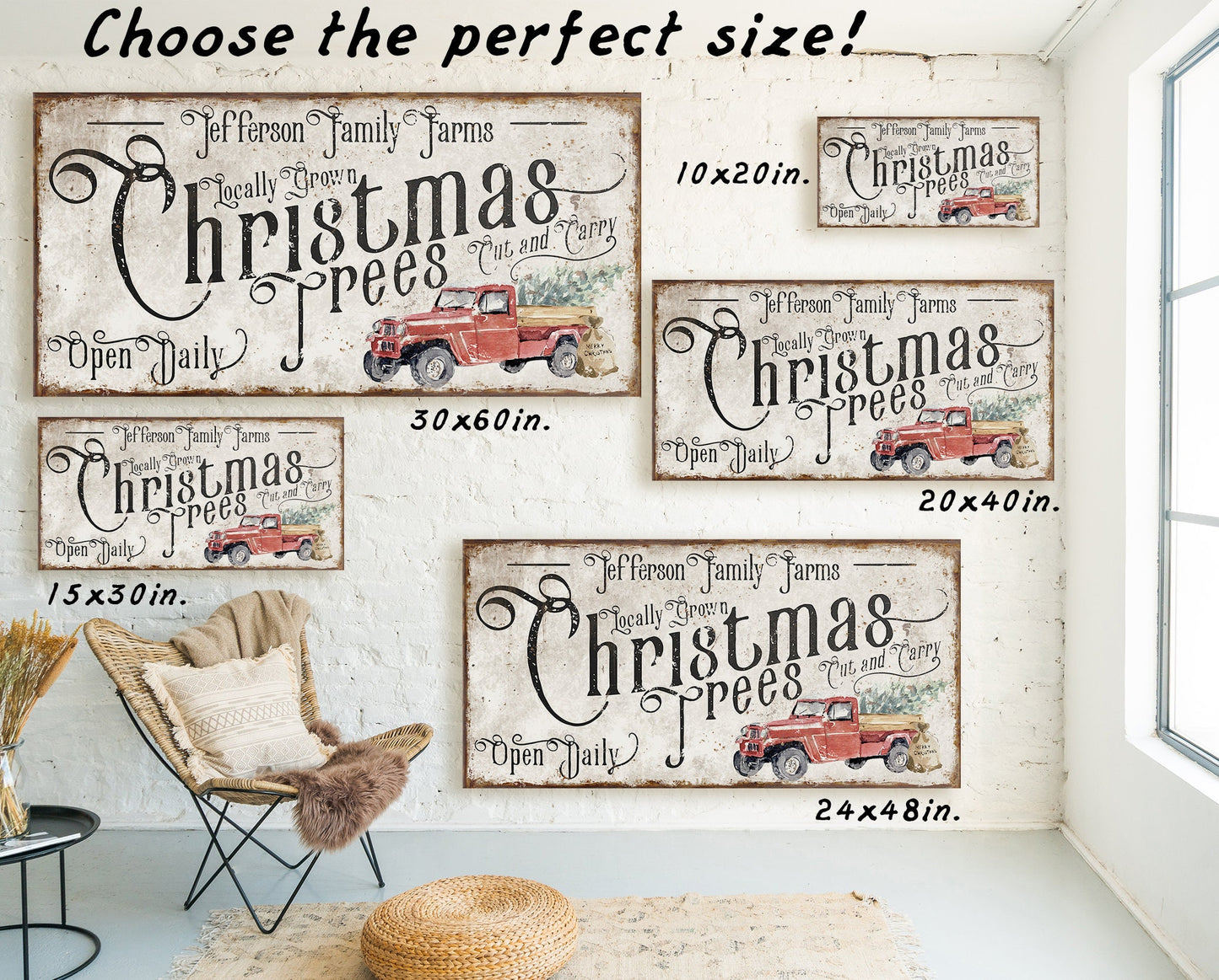 CUSTOM CHRISTMAS TREES SIGN