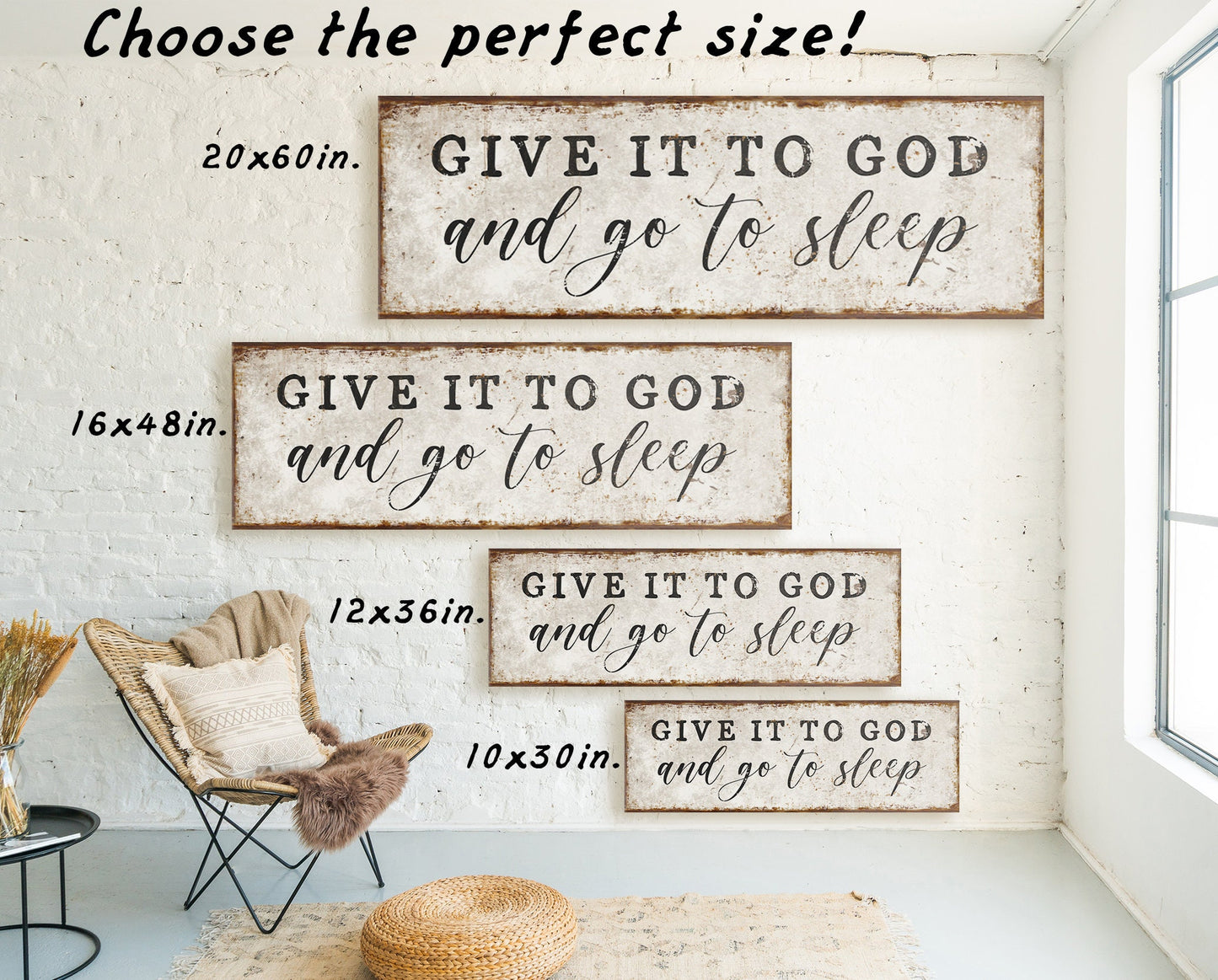 GIVE IT TO GOD AND GO TO SLEEP SIGN