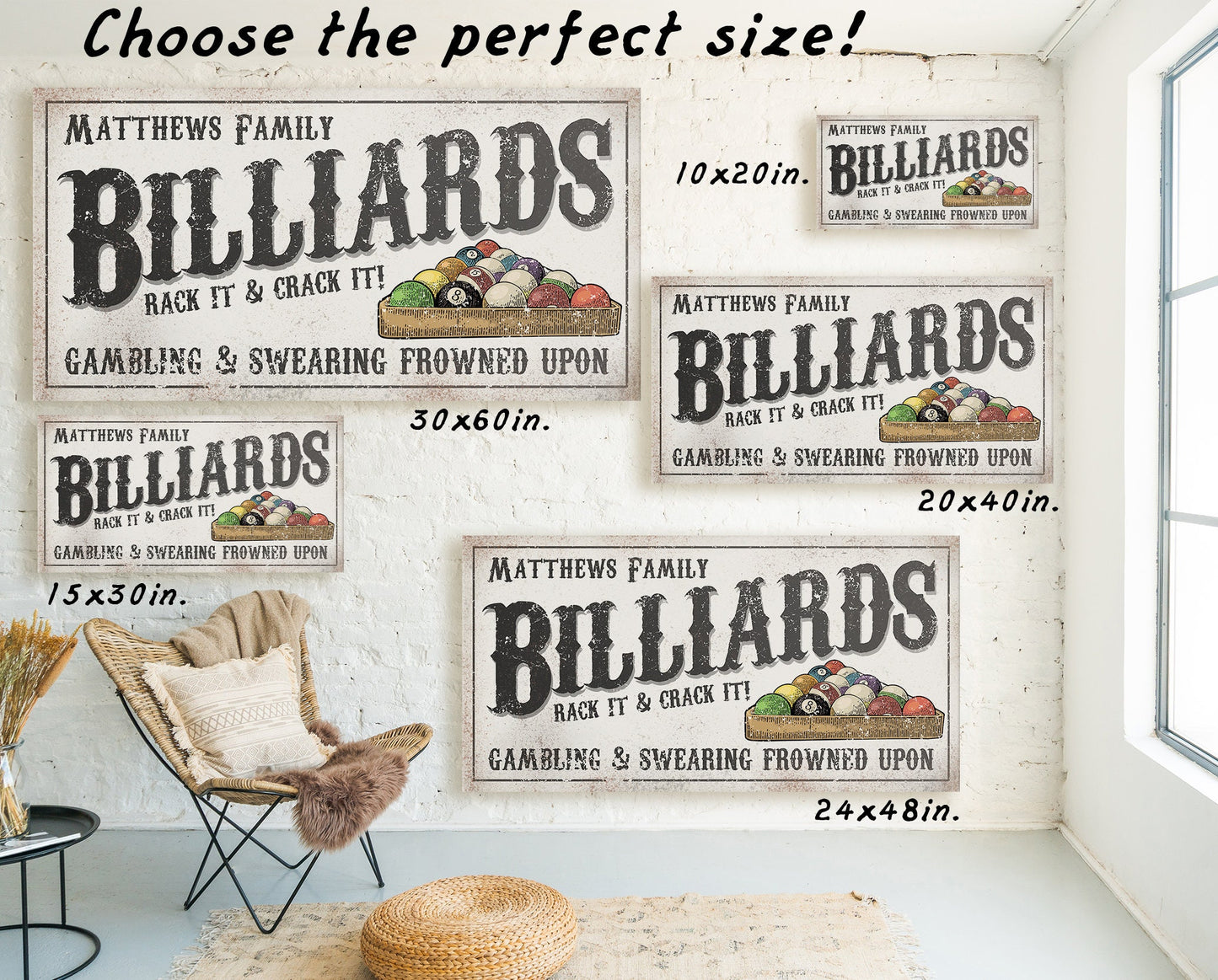 CUSTOM BILLIARDS SIGN