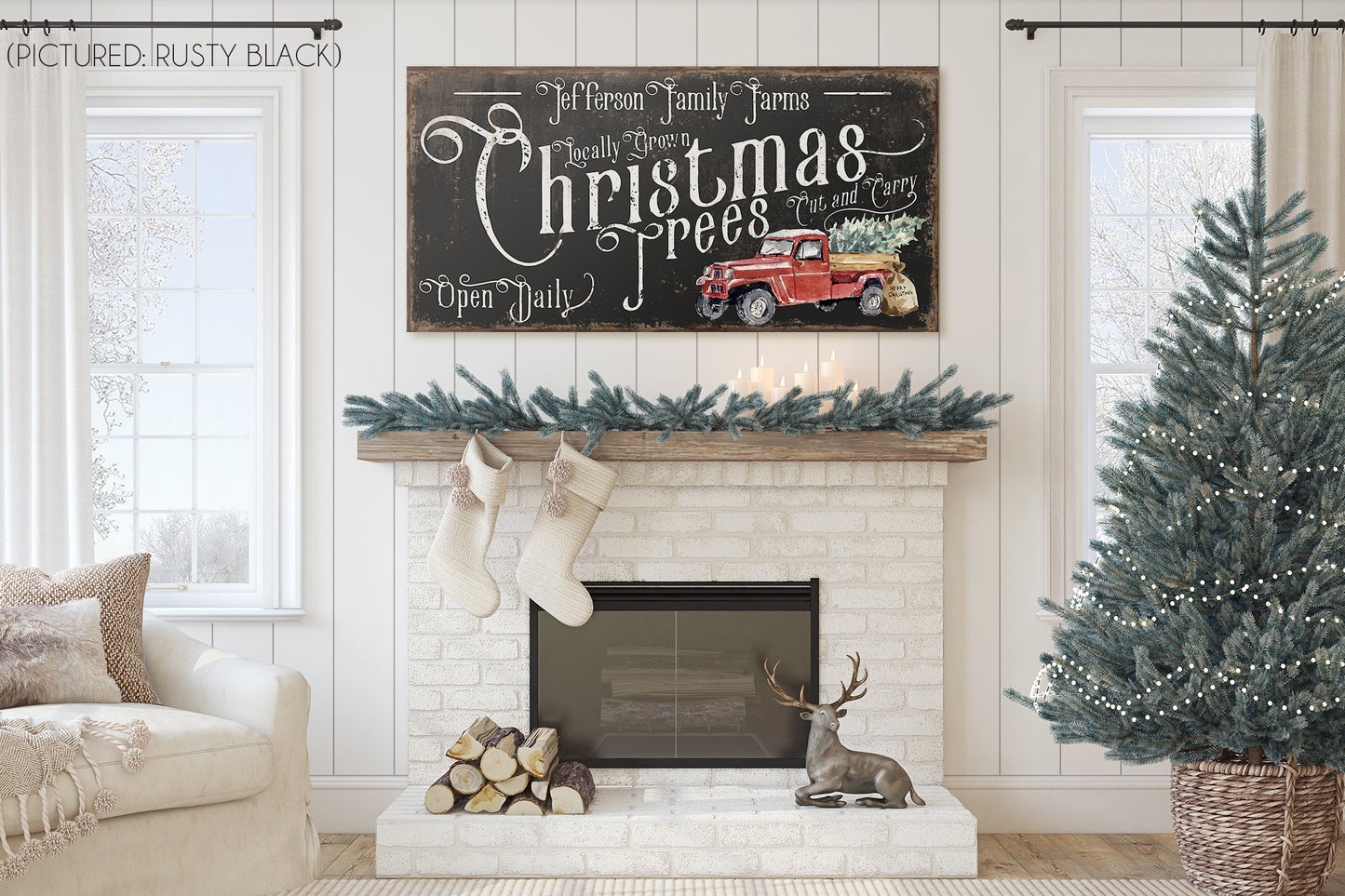CUSTOM CHRISTMAS TREES SIGN