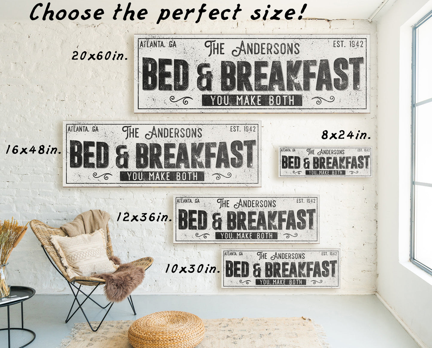 CUSTOM BED AND BREAKFAST SIGN