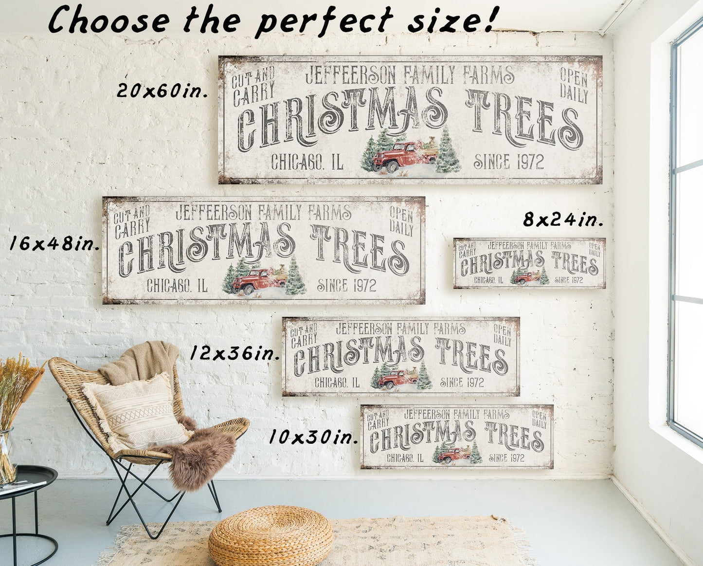 CUSTOM CHRISTMAS TREES SIGN