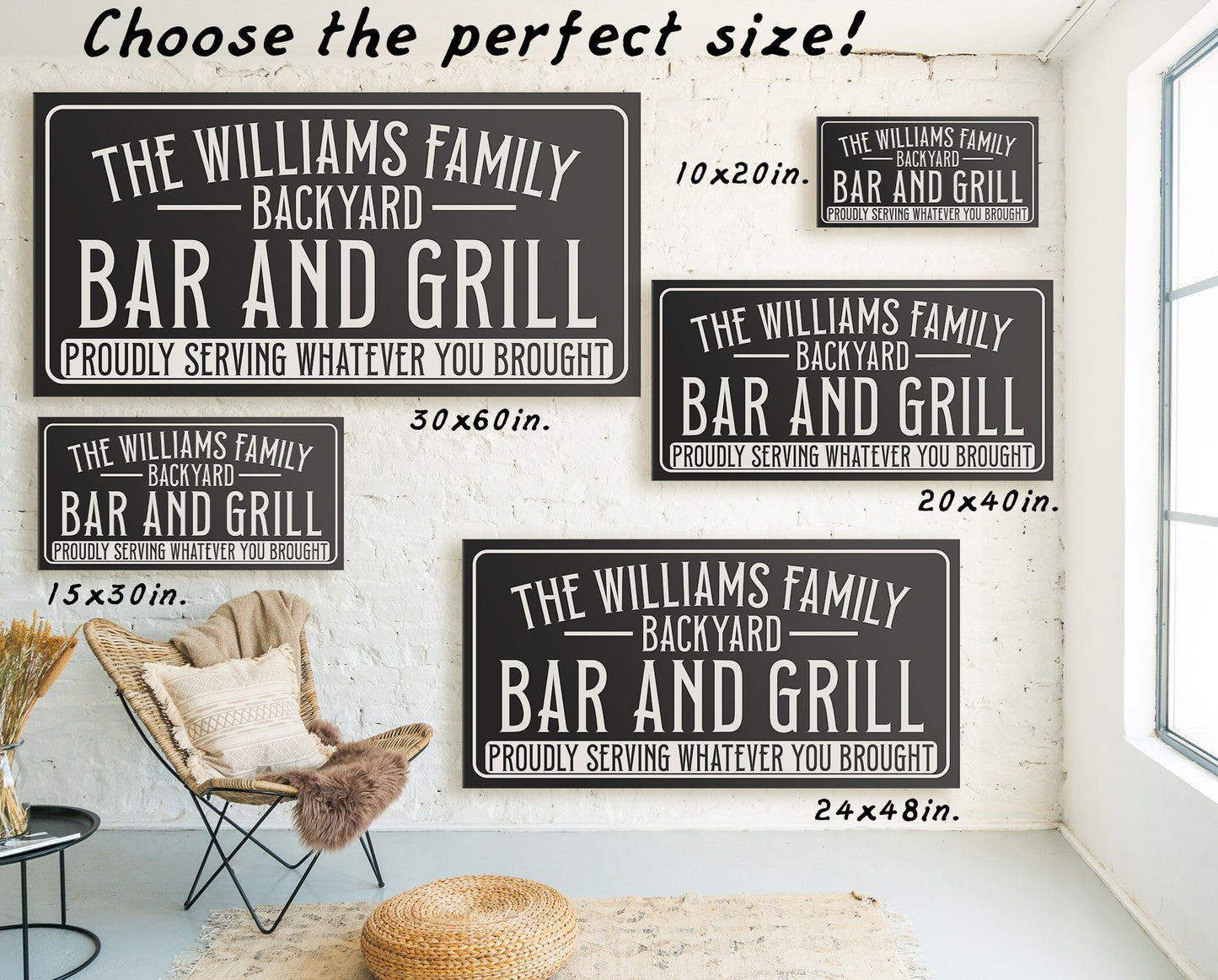CUSTOM BACKYARD BAR AND GRILL SIGN