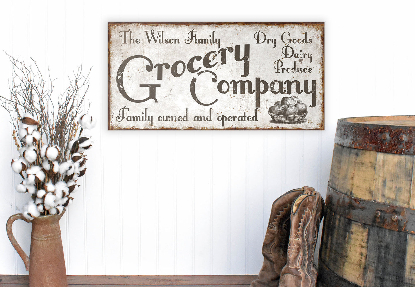CUSTOM GROCERY COMPANY SIGN