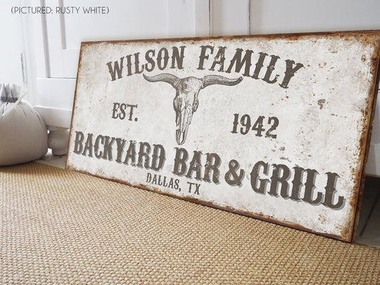CUSTOM BACKYARD BAR AND GRILL SIGN