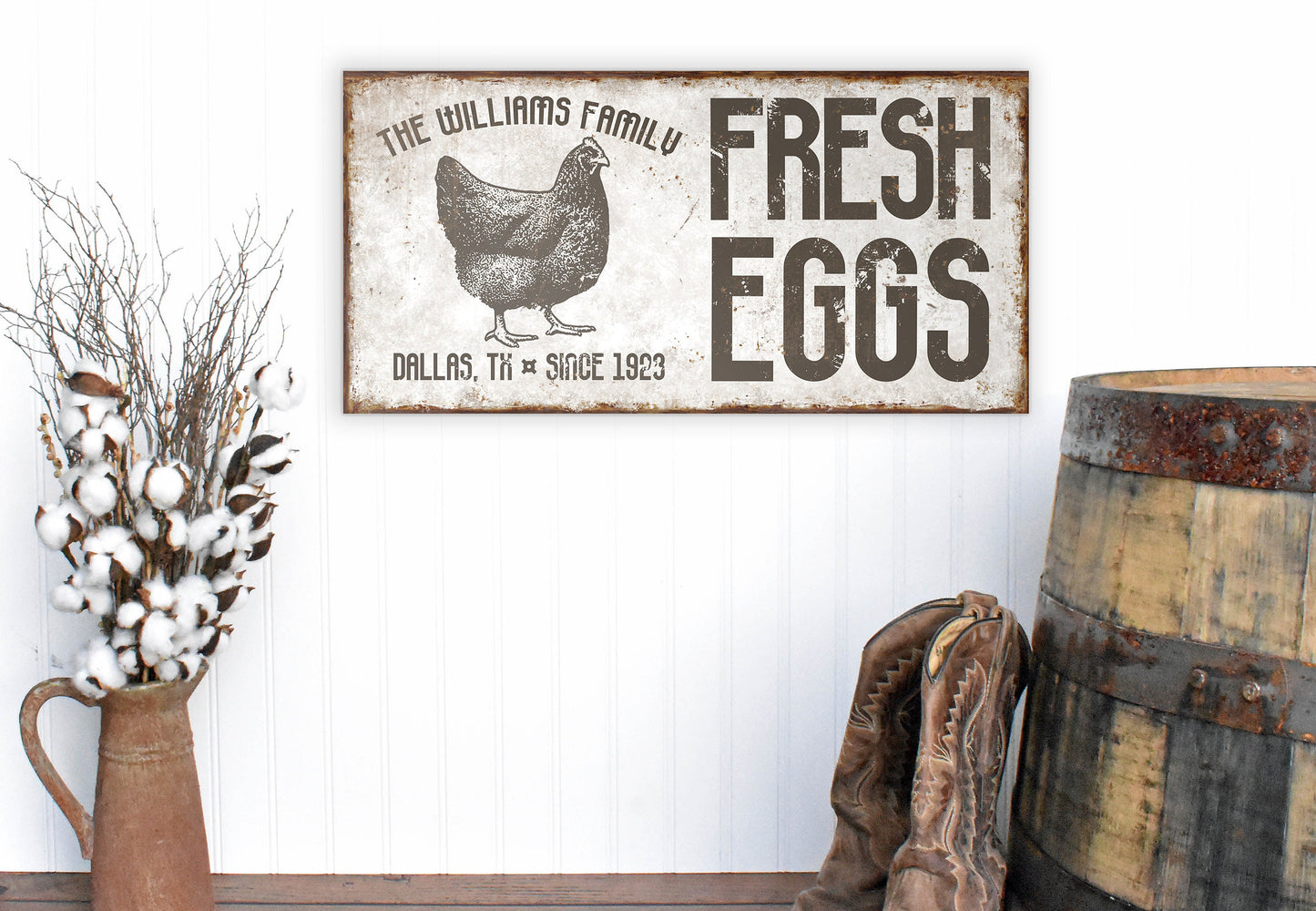 CUSTOM FRESH EGGS SIGN