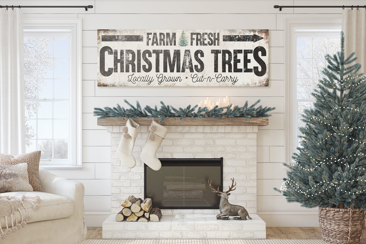 FARM FRESH CHRISTMAS TREES SIGN