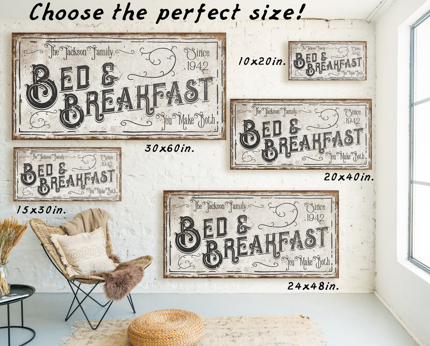 CUSTOM BED AND BREAKFAST SIGN