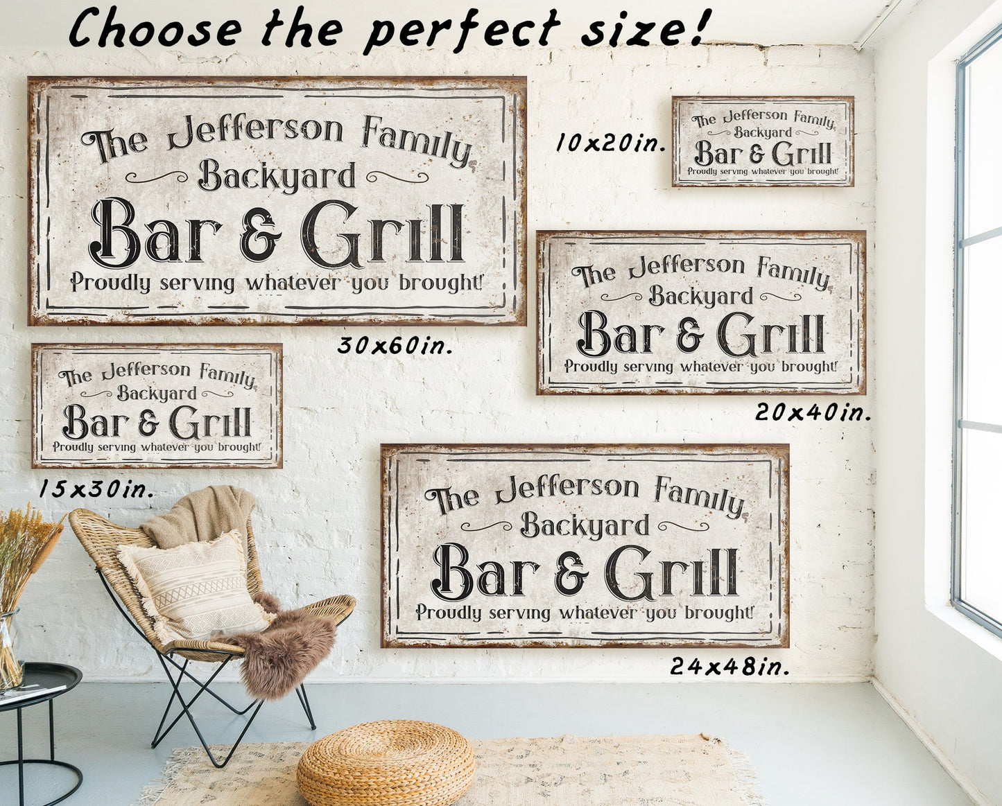 CUSTOM BACKYARD BAR AND GRILL SIGN