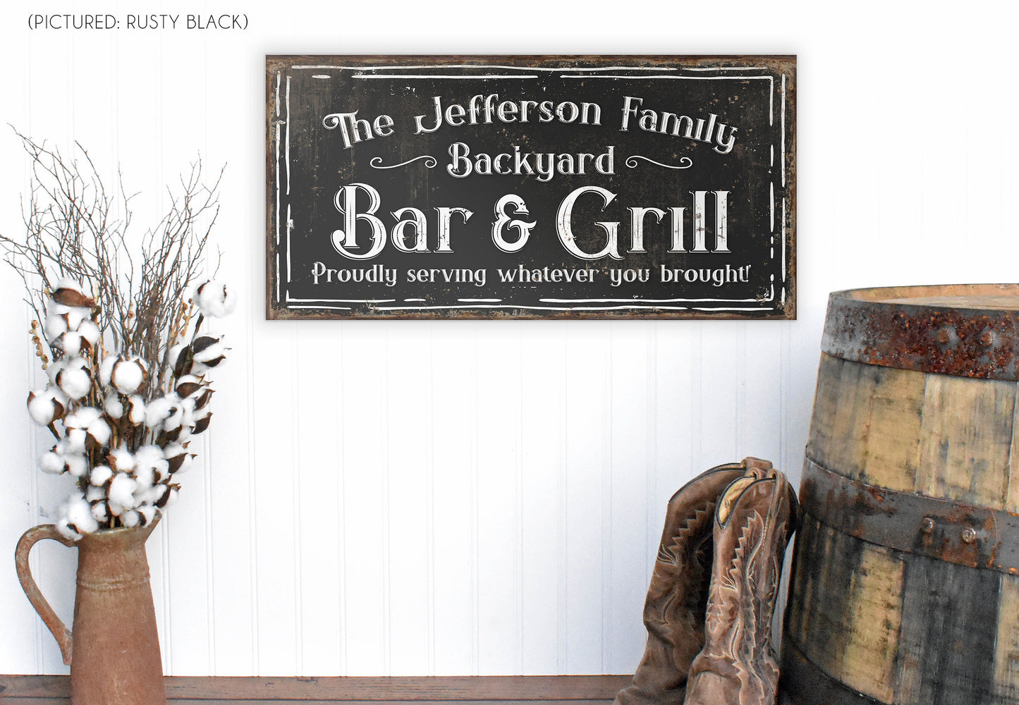 CUSTOM BACKYARD BAR AND GRILL SIGN