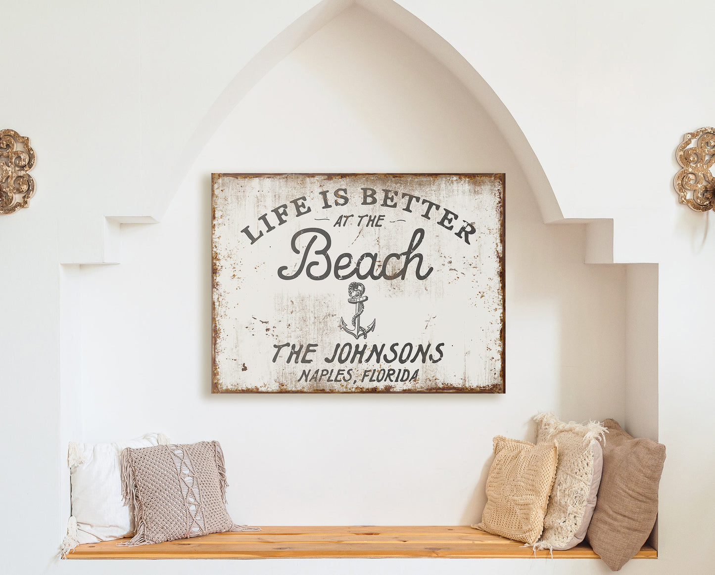 CUSTOM LIFE IS BETTER AT THE BEACH SIGN
