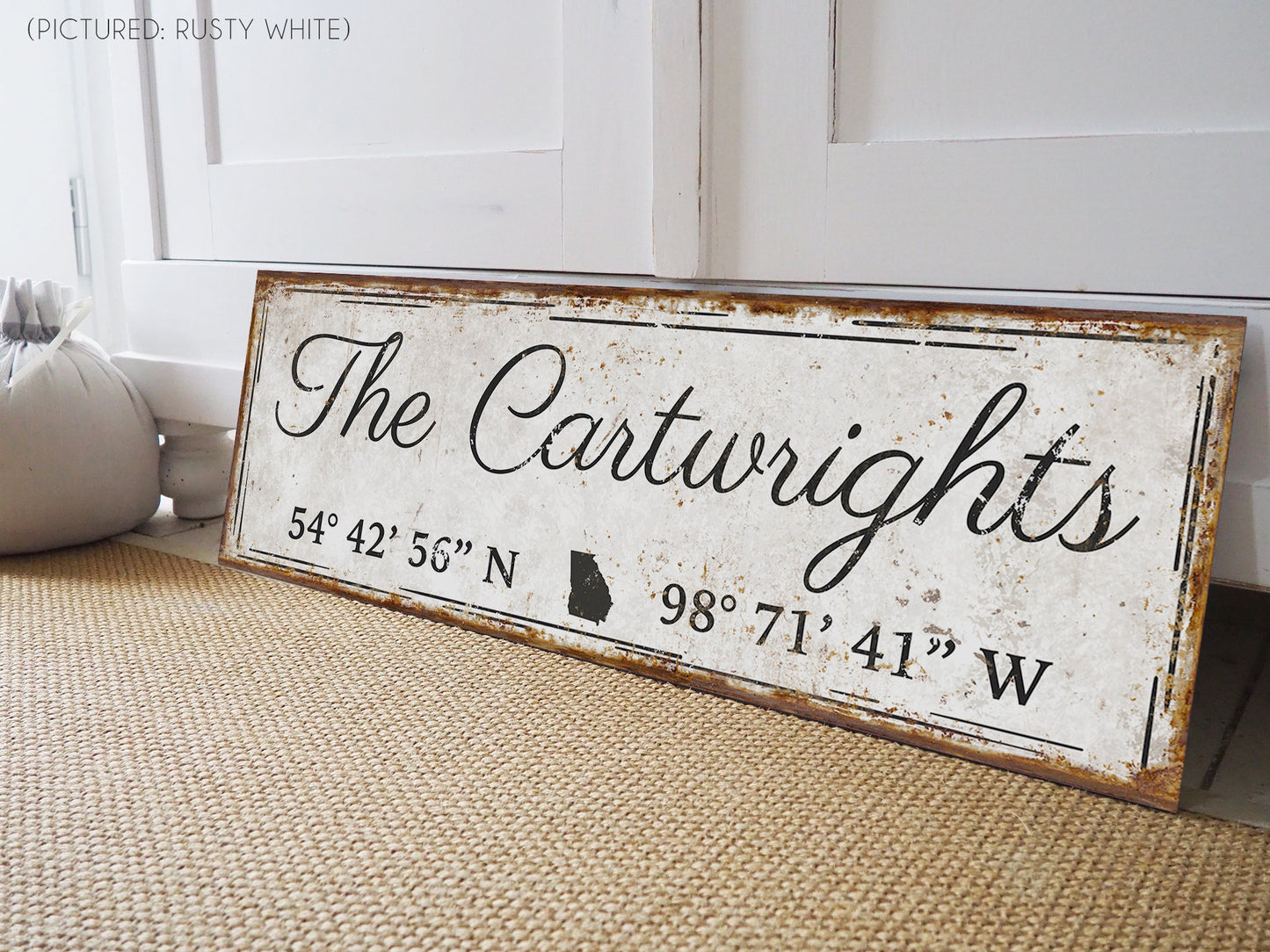 CUSTOM FAMILY NAME AND COORDINATES SIGN