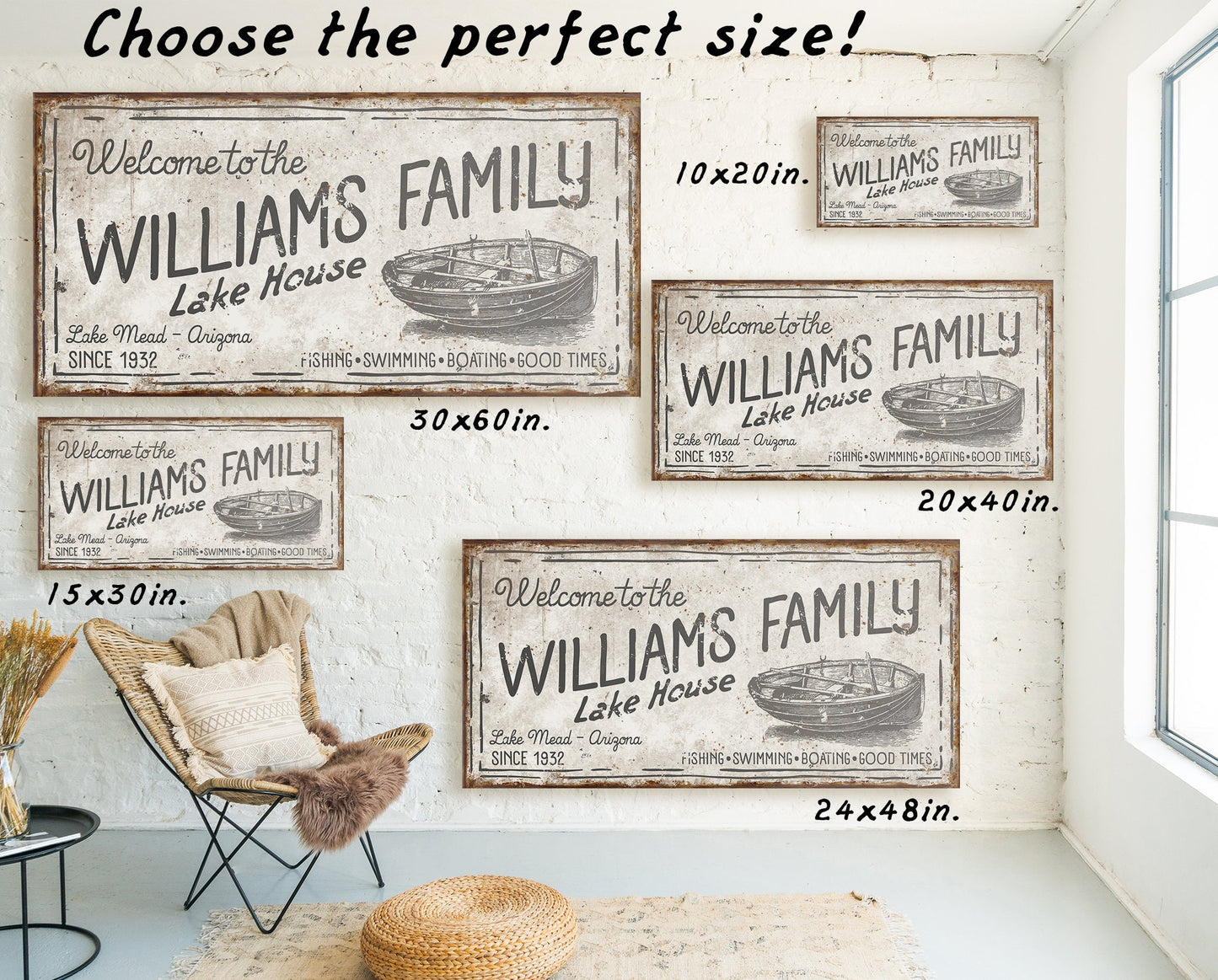 CUSTOM FAMILY LAKE HOUSE SIGN