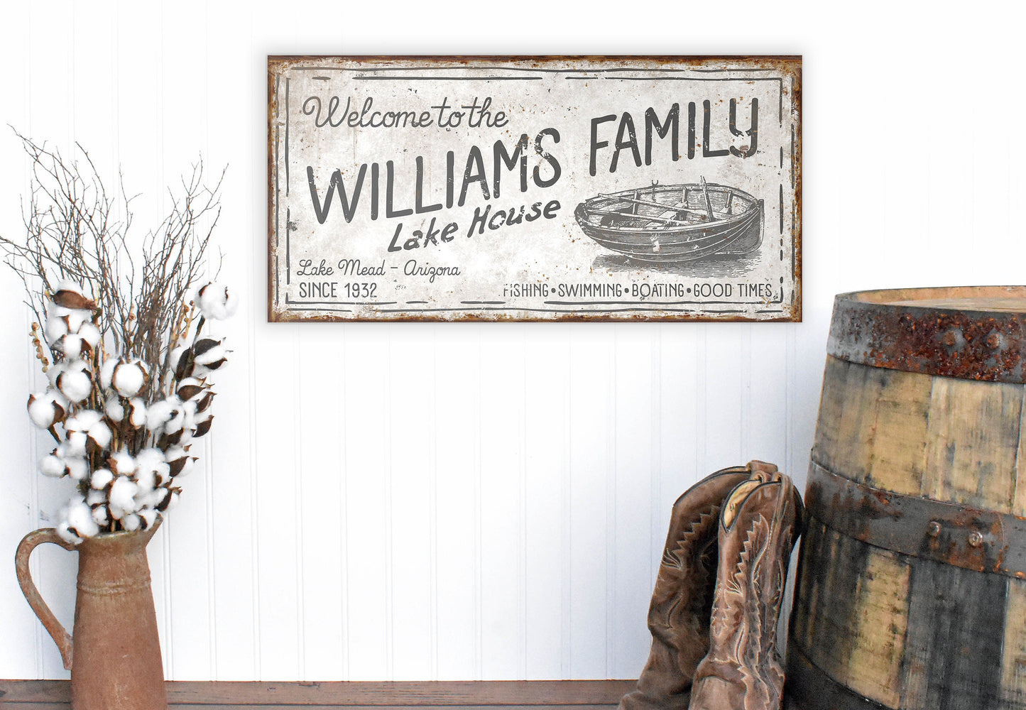 CUSTOM FAMILY LAKE HOUSE SIGN