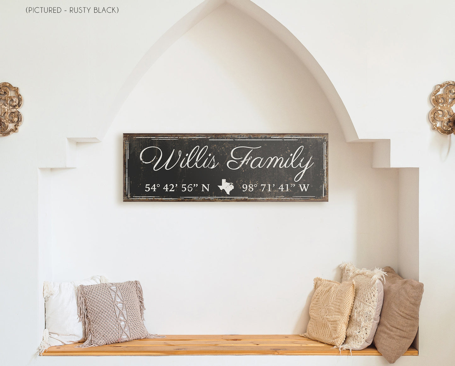 CUSTOM FAMILY NAME AND COORDINATES SIGN