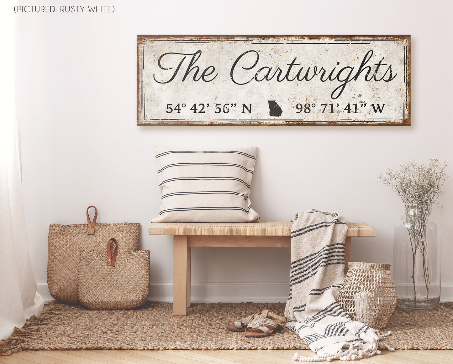 CUSTOM FAMILY NAME AND COORDINATES SIGN