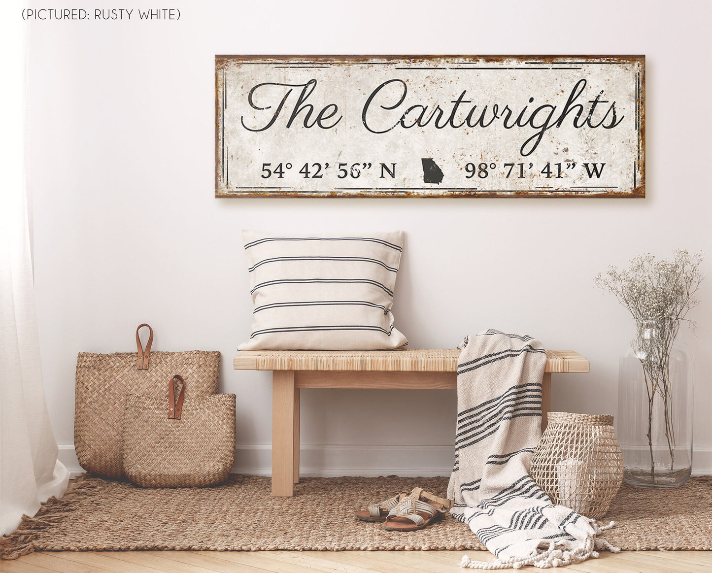 CUSTOM FAMILY NAME AND COORDINATES SIGN