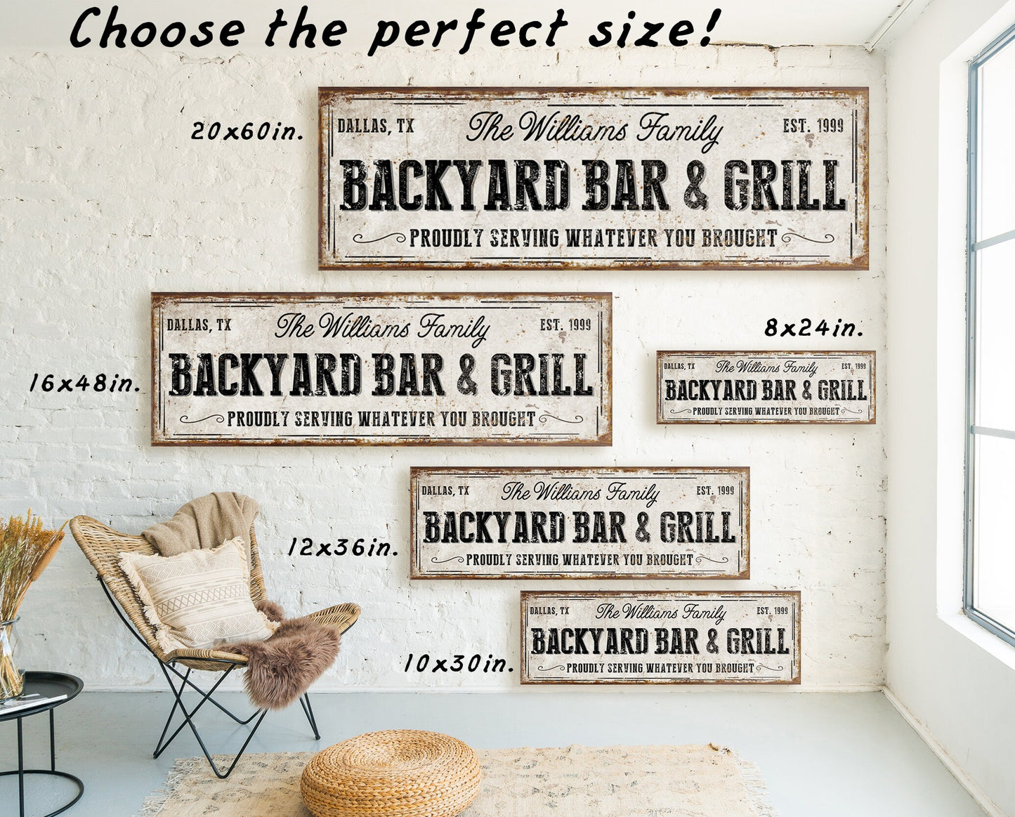 CUSTOM BACKYARD BAR AND GRILL SIGN