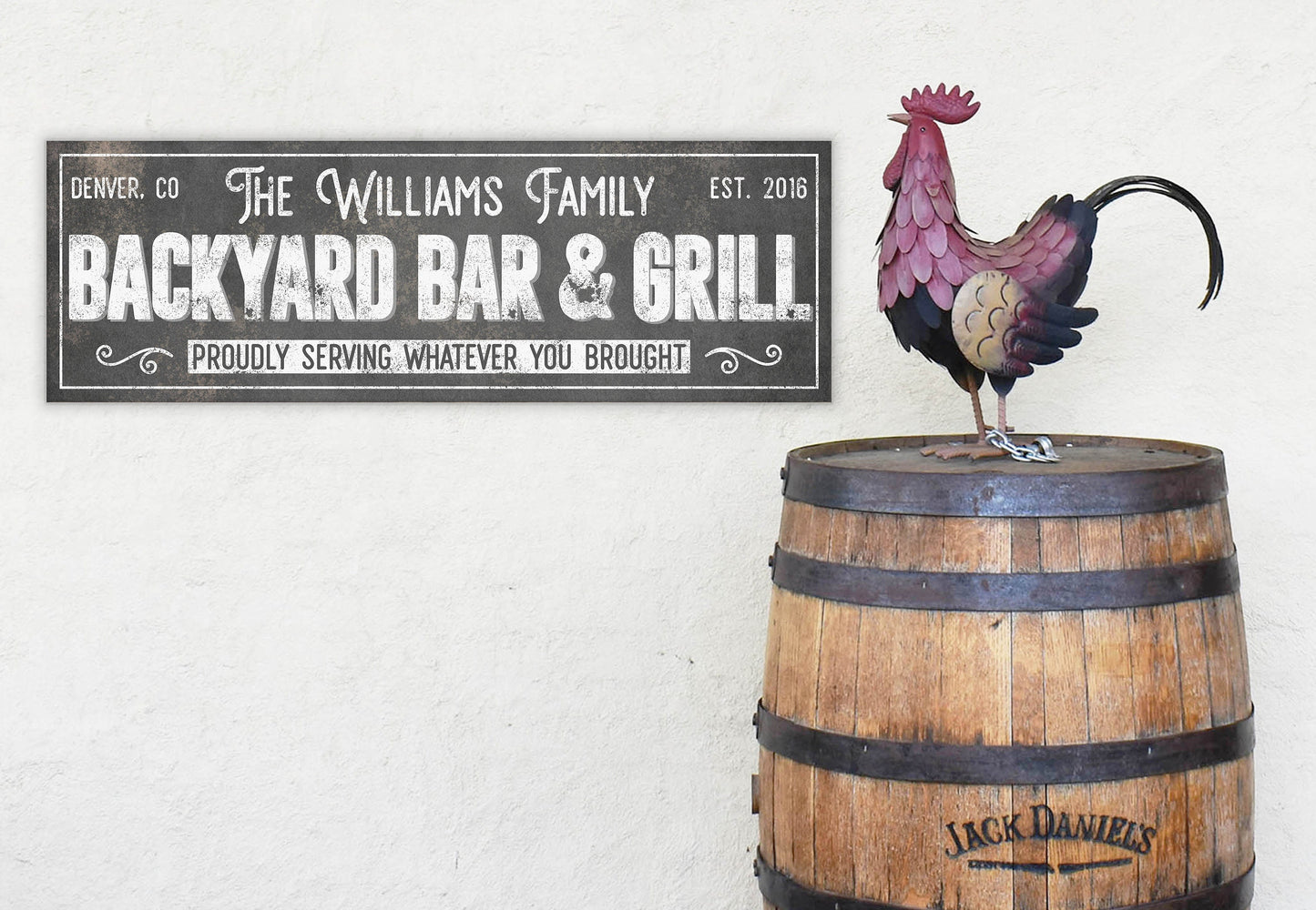 CUSTOM BACKYARD BAR AND GRILL SIGN