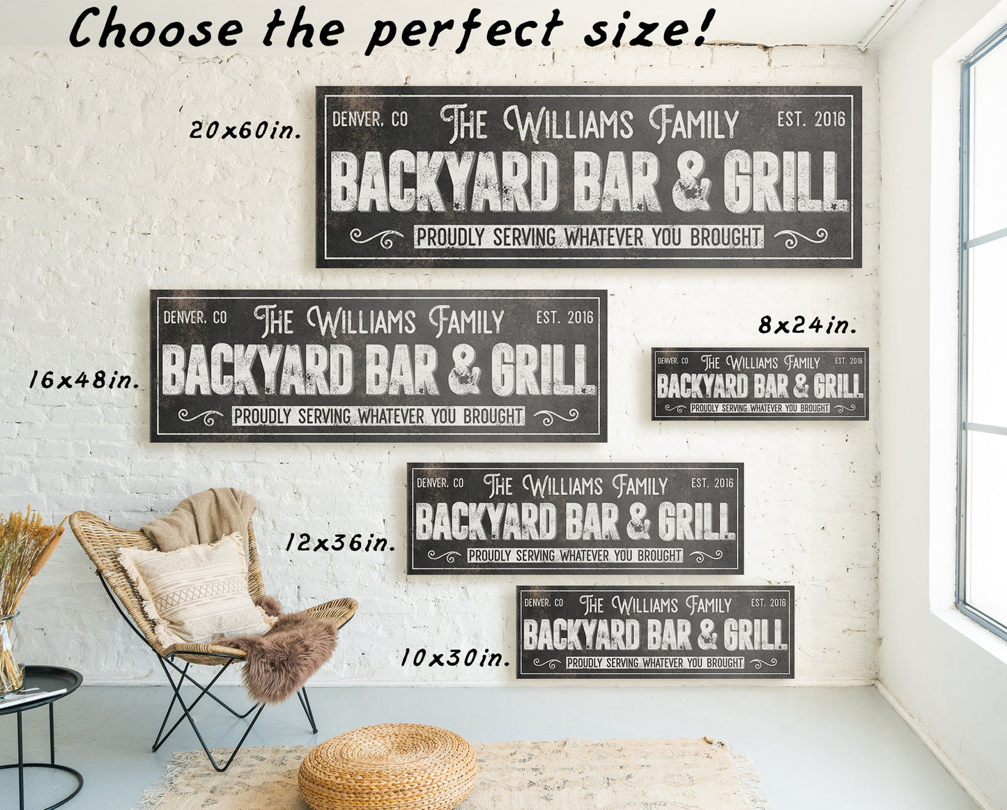 CUSTOM BACKYARD BAR AND GRILL SIGN