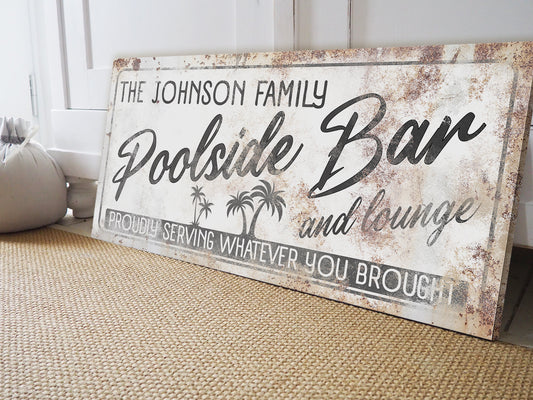 CUSTOM POOLSIDE BAR AND LOUNGE SIGN