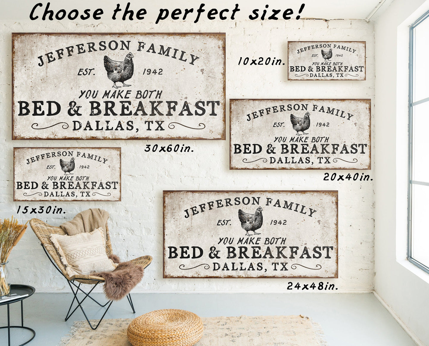 CUSTOM BED AND BREAKFAST SIGN