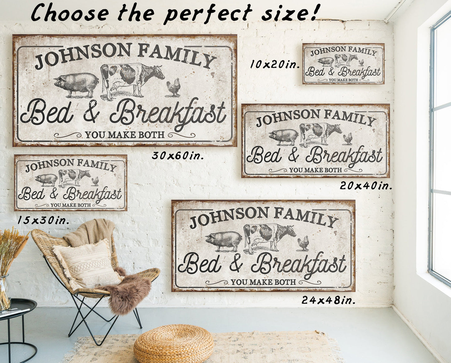 CUSTOM BED AND BREAKFAST SIGN